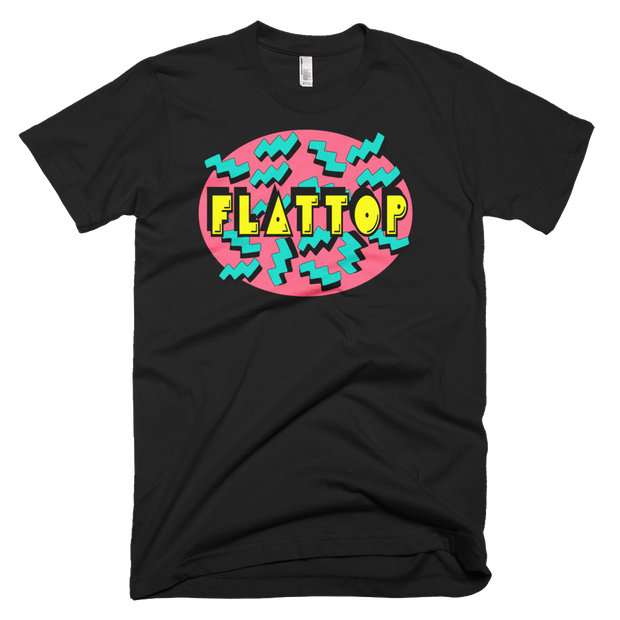 Black Vintage Graphic Flattop Short Sleeve T-Shirt