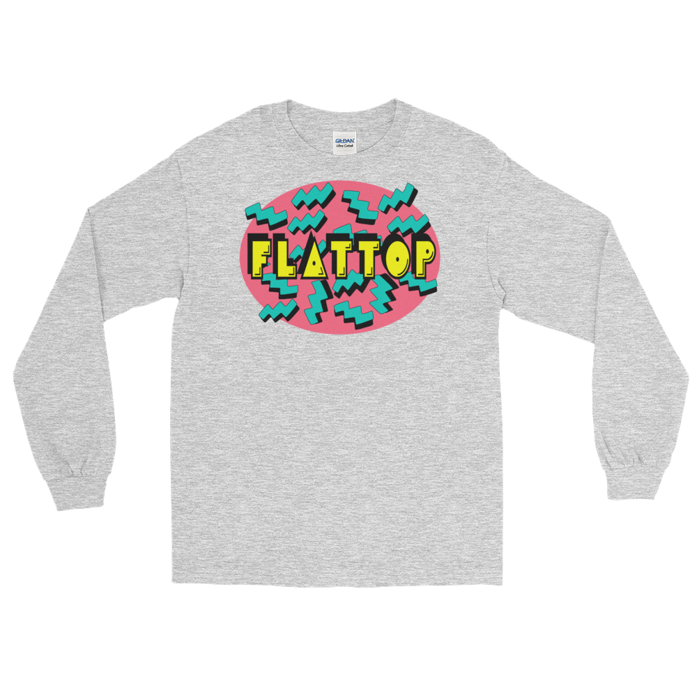 Ash Gray Vintage Graphic Flattop Long Sleeve T-Shirt
