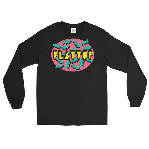 Black Vintage Graphic Flattop Long Sleeve T-Shirt