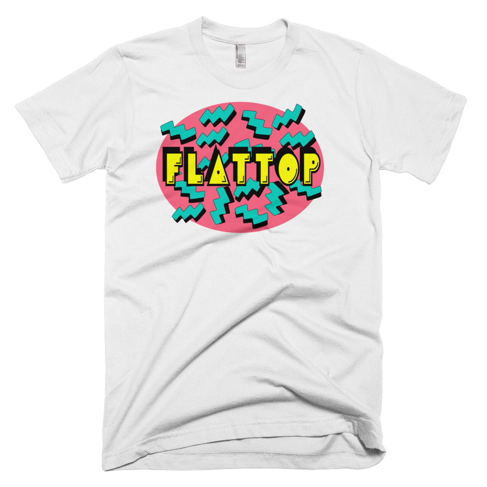 White Vintage Graphic Flattop Short Sleeve T-Shirt